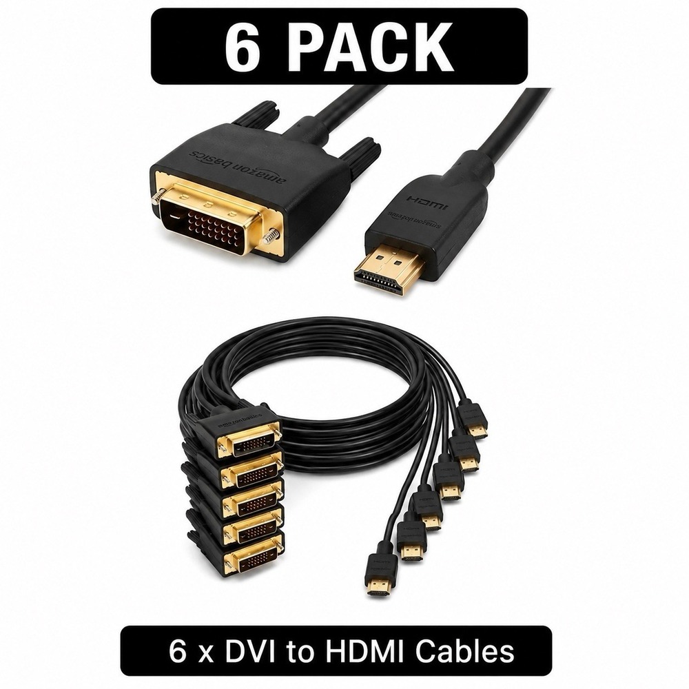 Amazon Basics HDMI to DVI Cable 6 Feet (6 Pack)